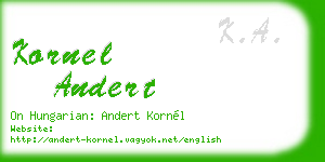 kornel andert business card